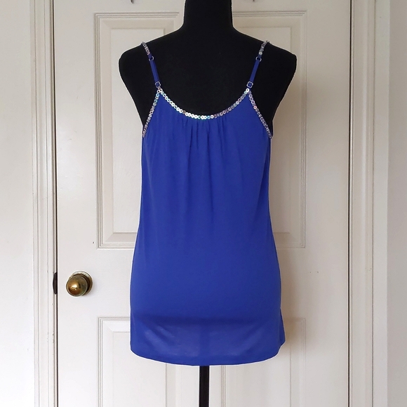 NWOT. Express Cotton Modal Loose Fit Tank Top with colorful sparkling and beads. - Picture 2 of 7